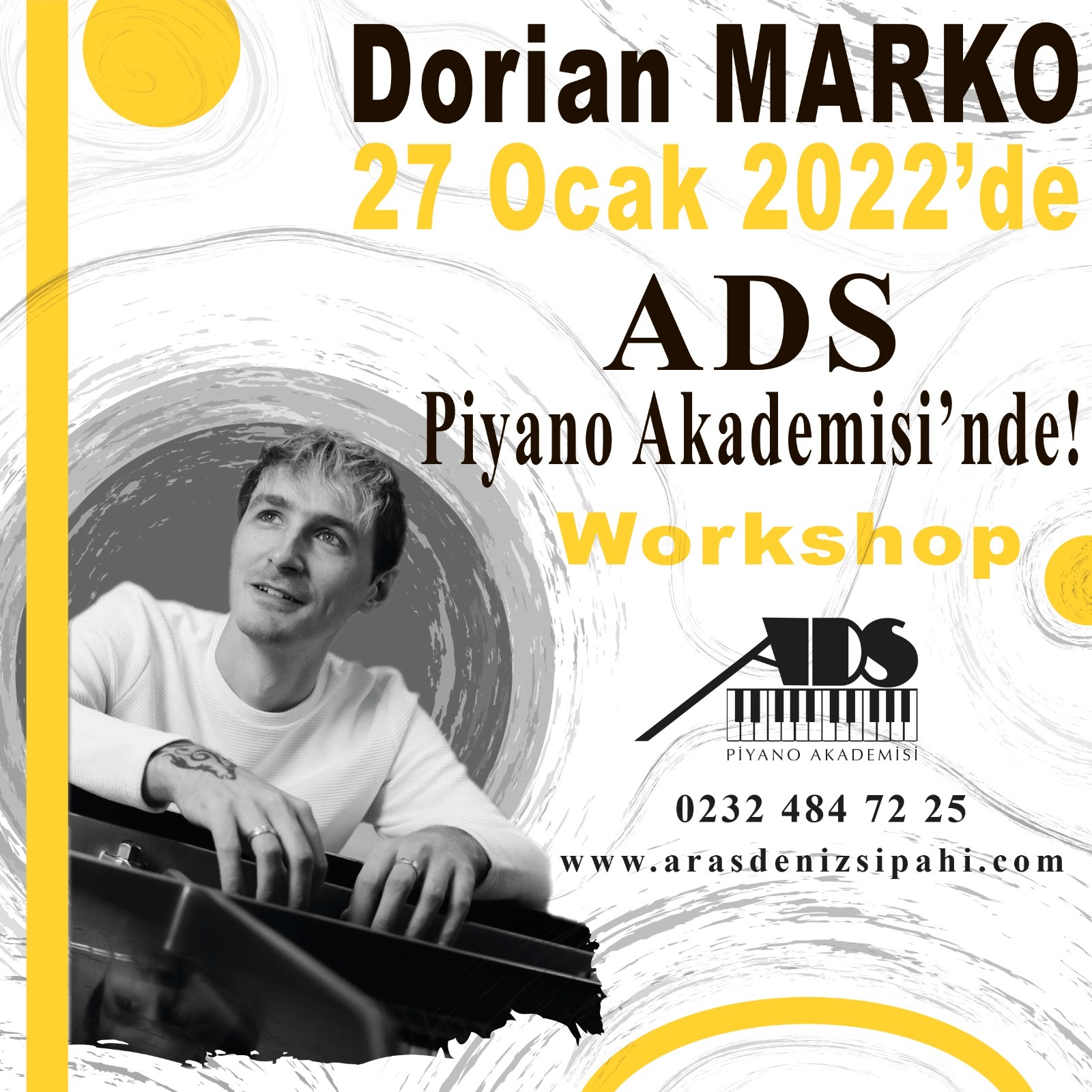 İngiliz Piyano Sanatçısı Dorian MARKO, 27 Ocak 2022'de ADS Piyano Akademisi'nde!