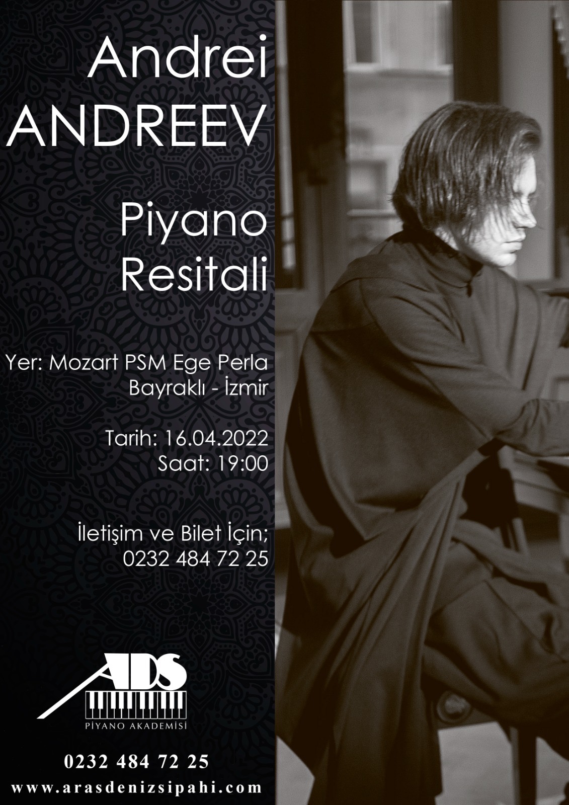 Andrei ANDREEV Piyano Resitali, ADS Piyano Akademisi Organizasyonuyla Ege Perla'da!