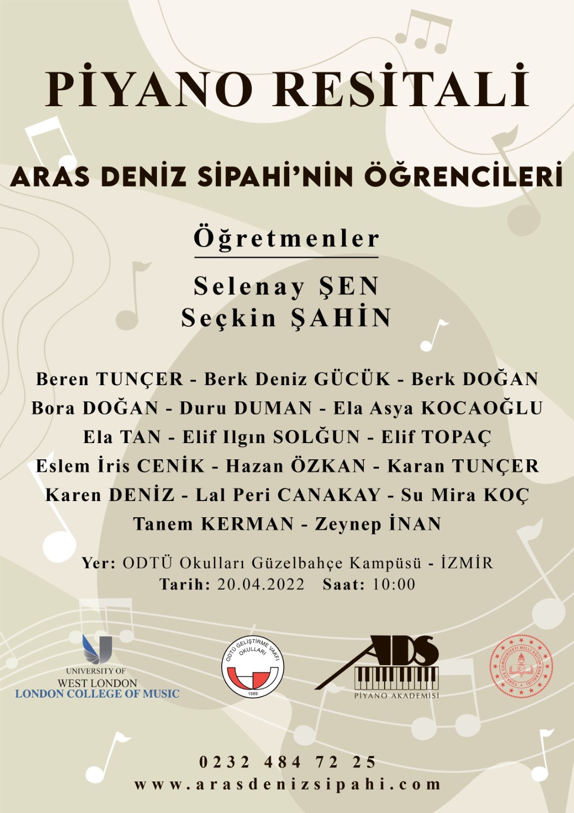 ADS Piyano Akademisi Öğrencileri ODTÜ Okulları Güzelbahçe Kampüsü Sahnesi'nde!